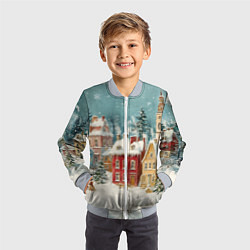 Бомбер детский Праздничный новогодний город, цвет: 3D-серый — фото 2