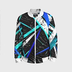 Бомбер детский Разноцветные праздничные линии, цвет: 3D-белый