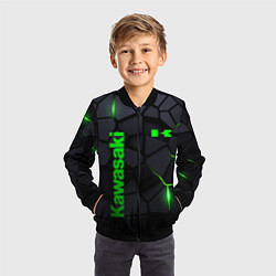 Бомбер детский Kawasaki - плиты с эффектом свечения, цвет: 3D-черный — фото 2