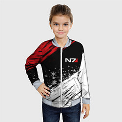 Бомбер детский Mass Effect - Merry Christmas, цвет: 3D-серый — фото 2