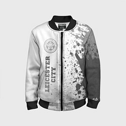Бомбер детский Leicester City - white gradient по-вертикали, цвет: 3D-черный