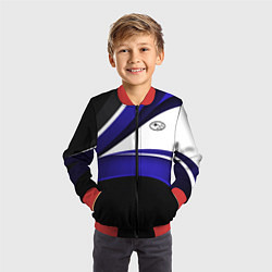 Бомбер детский Субару - белая волна, цвет: 3D-красный — фото 2