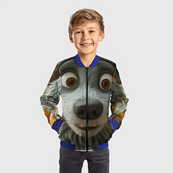 Бомбер детский Волк и цыпа, цвет: 3D-синий — фото 2
