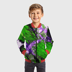 Бомбер детский Фиолетовый минерал в зелёном камне, цвет: 3D-красный — фото 2