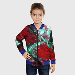 Бомбер детский Голубой минерал в красном камне, цвет: 3D-синий — фото 2