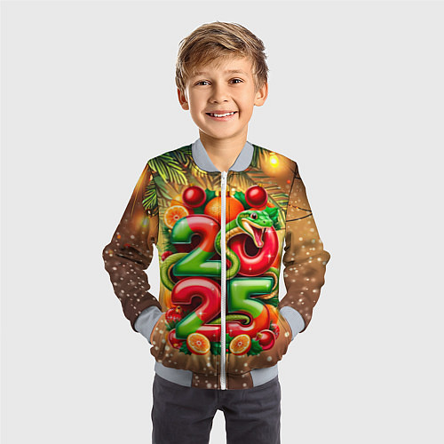 Детский бомбер Змеи к нам приходят / 3D-Серый – фото 3