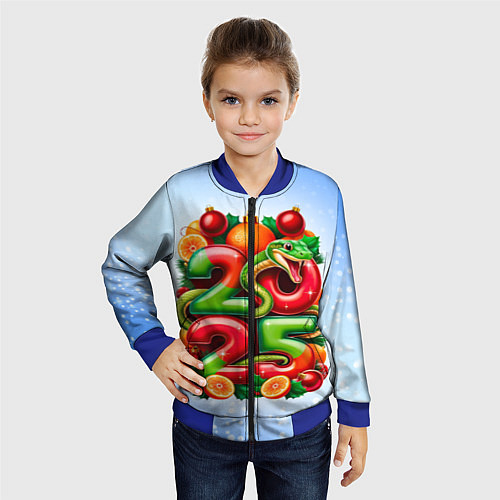 Детский бомбер Змеи к нам приходят 2025 / 3D-Синий – фото 4