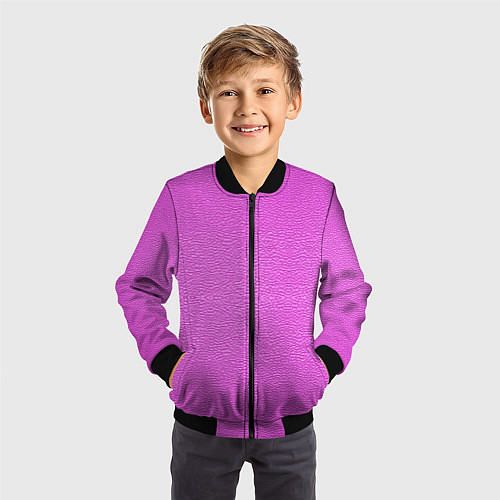 Детский бомбер Текстура розовой кожи / 3D-Черный – фото 3