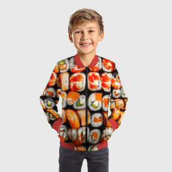 Бомбер детский Большой сет роллов, цвет: 3D-красный — фото 2
