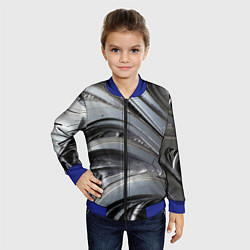 Бомбер детский Полированный серебряный металл, цвет: 3D-синий — фото 2