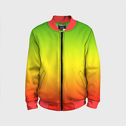 Бомбер детский Градиент сочный зелёно-жёлто-красный, цвет: 3D-красный