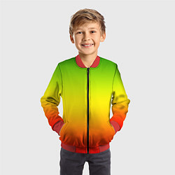 Бомбер детский Градиент сочный зелёно-жёлто-красный, цвет: 3D-красный — фото 2