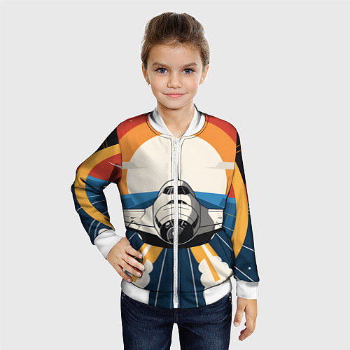 Детский бомбер Скоростной ретро самолет / 3D-Белый – фото 4