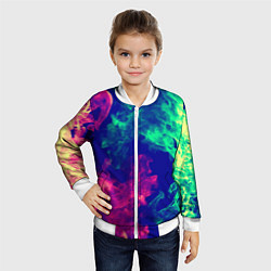 Бомбер детский Огненный стиль текстура, цвет: 3D-белый — фото 2