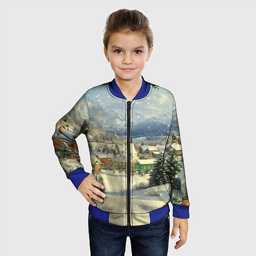 Детский бомбер Дух рождества / 3D-Синий – фото 4