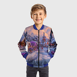 Бомбер детский Тропинка к новому году, цвет: 3D-синий — фото 2