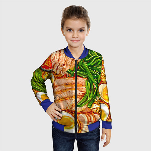 Детский бомбер Суп рамен / 3D-Синий – фото 4