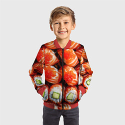 Бомбер детский Филадельфия с красной икрой, цвет: 3D-красный — фото 2