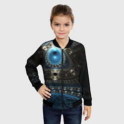 Бомбер детский Психоделика текстура, цвет: 3D-черный — фото 2