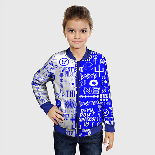 Детский бомбер Twenty one pilots лого / 3D-Синий – фото 4