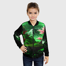 Бомбер детский Green nature Japan, цвет: 3D-черный — фото 2