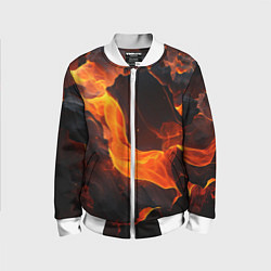 Бомбер детский Огонь и лава - текстура, цвет: 3D-белый