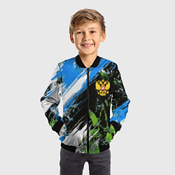 Бомбер детский Герб России на камуфляже, цвет: 3D-черный — фото 2