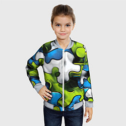 Бомбер детский Камуфляж в стиле графитти, цвет: 3D-серый — фото 2