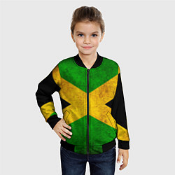 Бомбер детский Jamaica flag, цвет: 3D-черный — фото 2