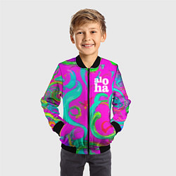 Бомбер детский Abstract floral pattern - aloha, цвет: 3D-черный — фото 2