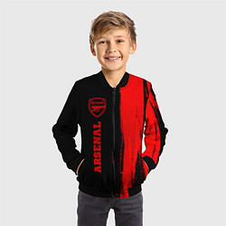 Бомбер детский Arsenal - red gradient по-вертикали, цвет: 3D-черный — фото 2