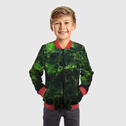 Бомбер детский Зеленая ядовитая текстура, цвет: 3D-красный — фото 2