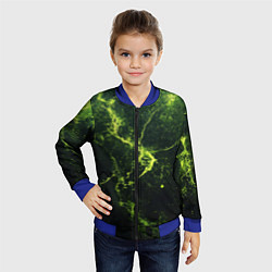 Бомбер детский Зеленые волокна - текстура, цвет: 3D-синий — фото 2