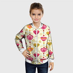 Бомбер детский Сердечки подборка, цвет: 3D-белый — фото 2