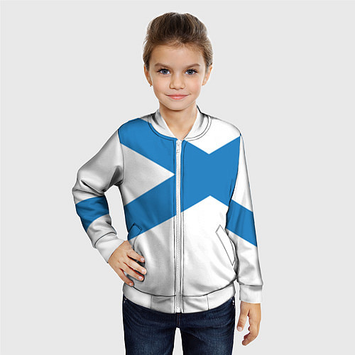 Детский бомбер Военно-морской флот: Андреевский флаг / 3D-Белый – фото 4