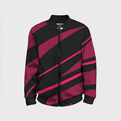 Бомбер детский Чёрный с розовым абстракция полосы, цвет: 3D-черный