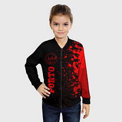 Бомбер детский Porto - red gradient по-вертикали, цвет: 3D-черный — фото 2