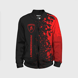 Бомбер детский Lamborghini - red gradient по-вертикали, цвет: 3D-черный
