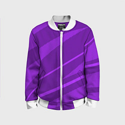 Бомбер детский Фиолетовый однотонный абстракция с полосой, цвет: 3D-белый