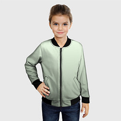 Бомбер детский Бледный зелёный градиент текстура, цвет: 3D-черный — фото 2