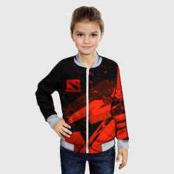 Бомбер детский Dota 2 - красные брызги, цвет: 3D-серый — фото 2