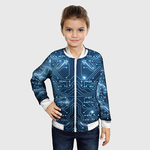 Детский бомбер Системная плата / 3D-Белый – фото 4