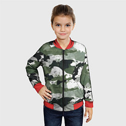 Бомбер детский Текстурный камуфляж, цвет: 3D-красный — фото 2