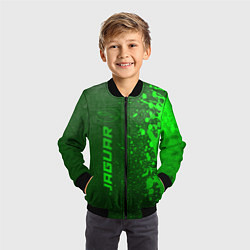 Бомбер детский Jaguar - green gradient по-вертикали, цвет: 3D-черный — фото 2