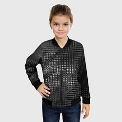 Бомбер детский Тёмный чёрно-серый абстарктный, цвет: 3D-черный — фото 2
