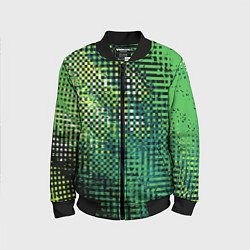 Бомбер детский Чёрно-зелёный абстракция, цвет: 3D-черный