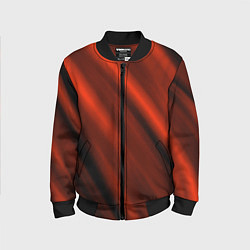 Бомбер детский Красно-оранжевый полосы текстурные с затемнением, цвет: 3D-черный