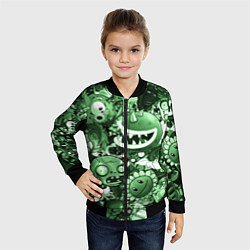 Бомбер детский Растения против зомби в зеленом цвете, цвет: 3D-черный — фото 2