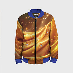 Бомбер детский Золотая ткань с блестками, цвет: 3D-синий