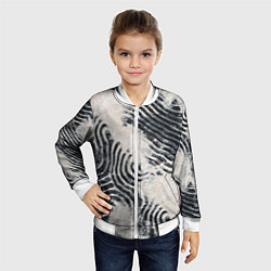 Бомбер детский Текстура гранж - абстрактные линии, цвет: 3D-белый — фото 2